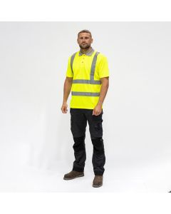 HI-VISIBILITY POLO SHIRT - SHORT SLEEVE - YELLOW X-LARGE
