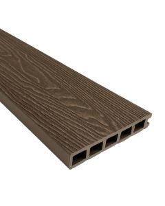 HERITAGE COMPOSITE DECKING SQUARE EDGE FINISHED BOARD 139mm x 25mm x 3600mm - MAHOGANY BROWN