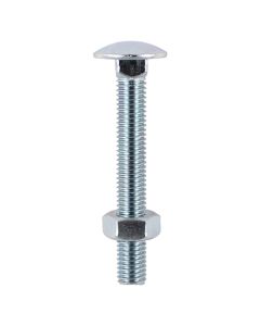 TIMCO CARRIAGE BOLT & HEX NUT - BZP 10 x 100 24 / BAG