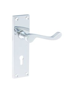 TIMCO VICTORIAN SCROLL LOCK HANDLES POLISHED CHROME