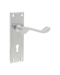 TIMCO VICTORIAN SCROLL LOCK HANDLES SATIN CHROME