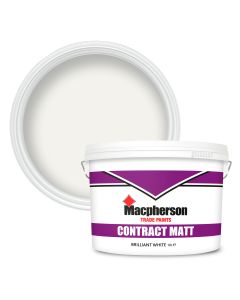 MACPHERSON CONTRACT MATT EMULSION BRILLIANT WHITE 10ltr