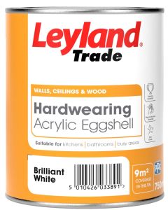 LEYLAND TRADE ACRYLIC EGGSHELL BRILLIANT WHITE 750ml