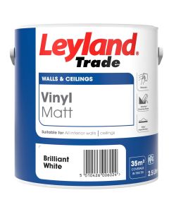 LEYLAND TRADE VINYL MATT EMULSION BRILLIANT WHITE 2.5 ltr