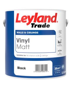 LEYLAND TRADE VINYL MATT EMULSION BLACK 2.5ltr