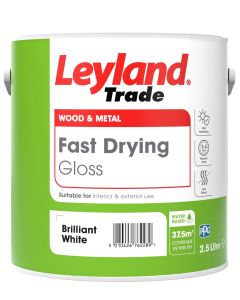 LEYLAND TRADE FAST DRYING WATER BASED GLOSS BRILLIANT WHITE 2.5ltr