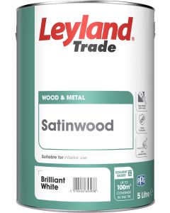 LEYLAND TRADE SATINWOOD BRILLIANT WHITE 5ltr