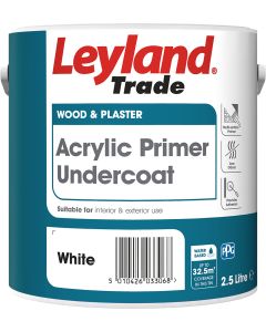 LEYLAND TRADE ACRYLIC PRIMER UNDERCOAT WHITE 2.5ltr