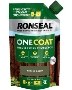 RONSEAL ONE COAT SHED & FENCE PROTECTOR POUCH 950 ML  - FOREST GREEN