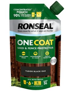 RONSEAL ONE COAT SHED & FENCE PROTECTOR POUCH 950 ML - TUDOR BLACK OAK