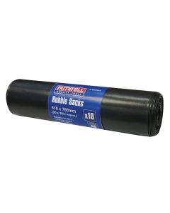 FAITHFULL HEAVY-DUTY BLACK REFUSE SACKS (ROLL 10)