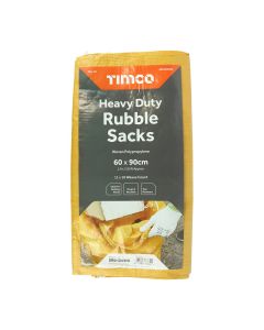 TIMCO SHIELD HEAVY DUTY YELLOW RUBBLE SACKS 600 x 900 10pk
