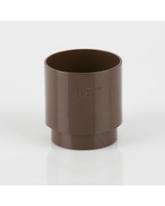 RAINWATER 68mm ROUND DOWNPIPE CONNECTOR - BROWN