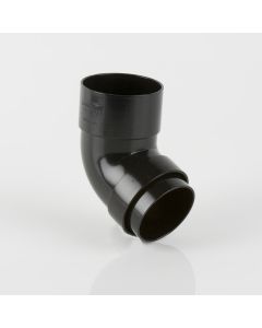 RAINWATER 68mm ROUND DOWNPIPE 112.5 DEG OFFSET BEND - BLACK