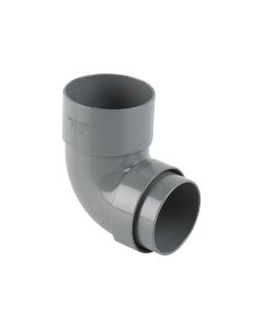 RAINWATER 68mm ROUND DOWNPIPE 112.5 DEG OFFSET BEND - GREY