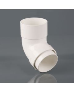 RAINWATER 68mm ROUND DOWNPIPE 112.5 DEG OFFSET BEND - WHITE