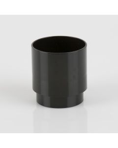 RAINWATER 68mm ROUND DOWNPIPE CONNECTOR - BLACK