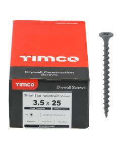 TIMCO COARSE DRYWALL SCREW PH2 - BLK 3.5 x 25 1,000 / BOX