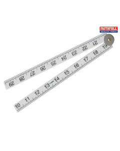 FAITHFUL FOLDING RULE WHITE ABS PLASTIC 1 METRE / 39IN