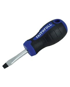 FAITHFULL SOFT GRIP SCREWDRIVER POZI NO2 38mm STUBBY