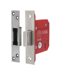 TIMCO 5 LEVER BS DEADLOCK STAINLESS STEEL SATIN